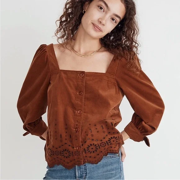 Brown Madewell Corduroy Top Size Large - Picture 2 of 6